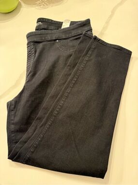 Chico's Womens Pull On Jegging Size 18R 3.5R Stretch Denim Black Minimalist